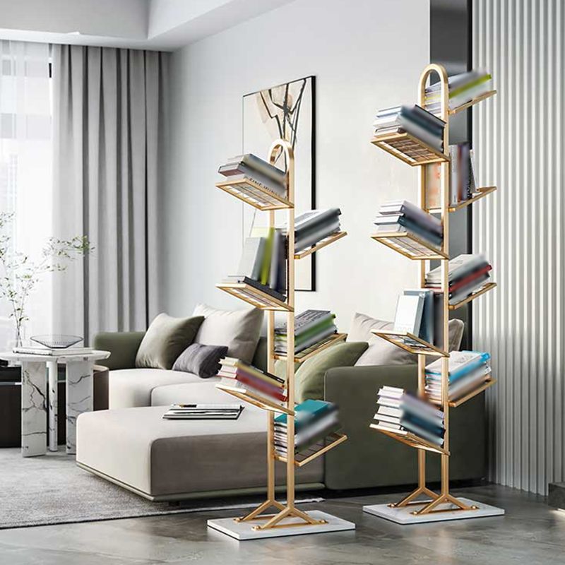 Modern Style Metal Bookshelf Etagere Shelf Bookcase for Home