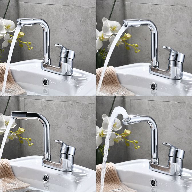 Chrome Circular Vessel Sink Faucet Swivel Spout Faucet for Bathroom