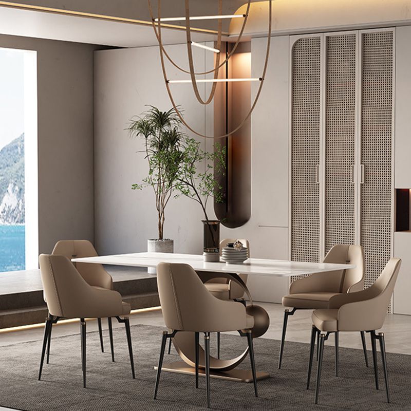 Glam Rectangle Table Set 1/2/5/7 Pieces Dining Set for Home Use