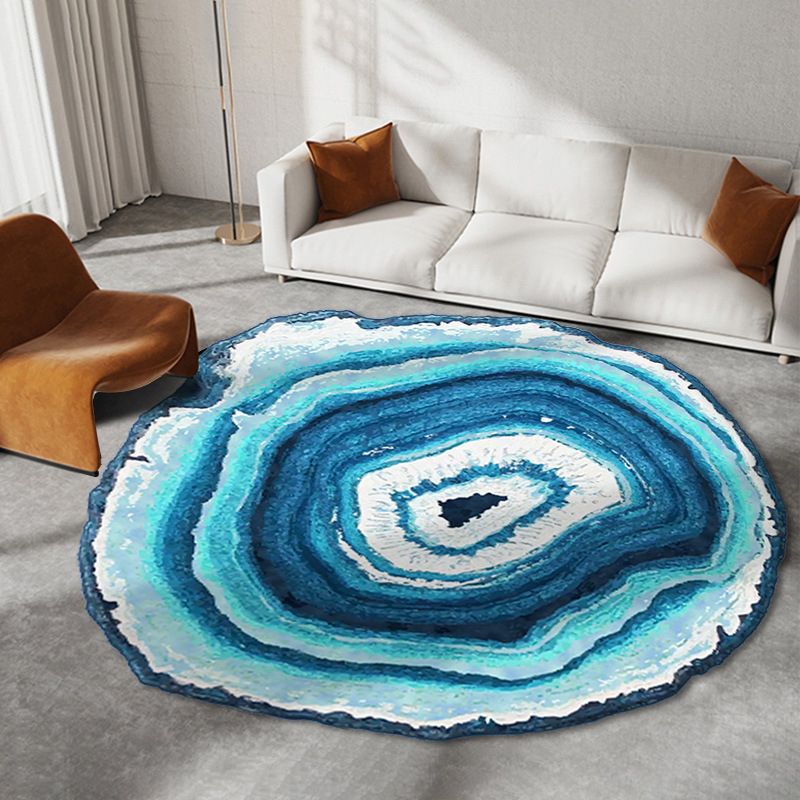 Brown Casual Carpet Polyester Graphic Rug Stain Resistant Rug for Drawing Room