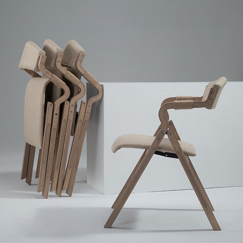 Chaise de salle à manger pliante en bois rembourrée à dossier ouvert de chaise de bras contemporaine à la maison