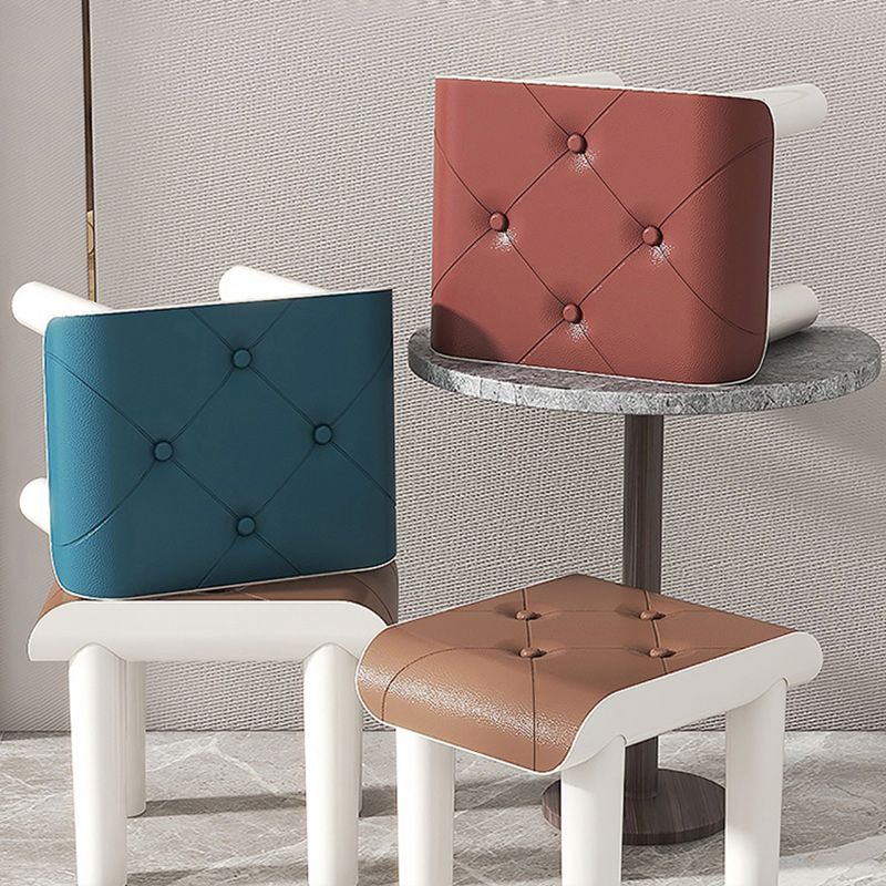 Faux Leather Pouf Whole Colored Modern Tufted Rectangle Stain Resistant Ottoman