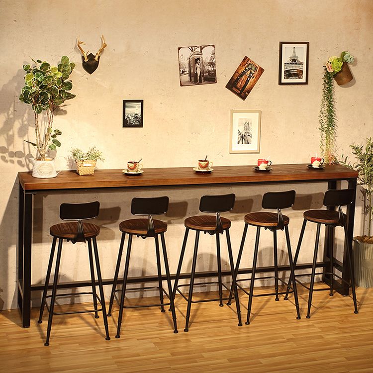 Industrial Bar Table Set 1/4/6/11 Pieces Solid Wood Pub Table Set for Indoor