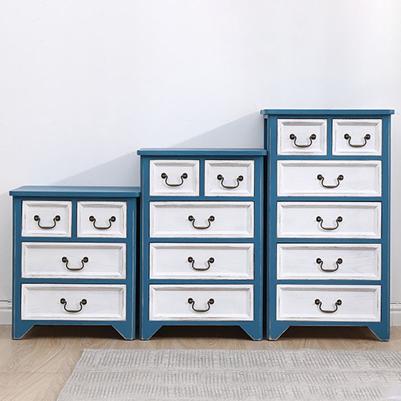 Nautical Bedroom Solid Wood Storage Chest Vertical Chest with Drawers