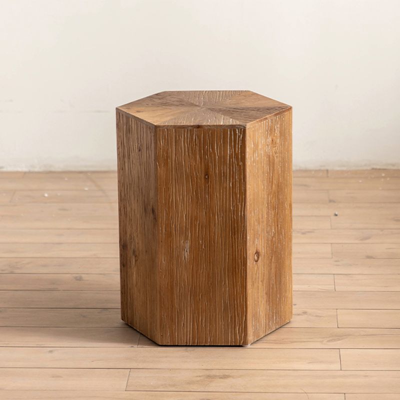 Rustic Corner Table Solid Wood Brown Side End Table for Living Room