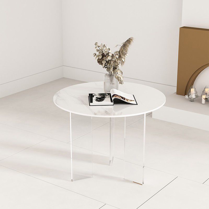 Modern 1/2/3/5 Pieces Dining Set Round Stone Dining Table for Cafe