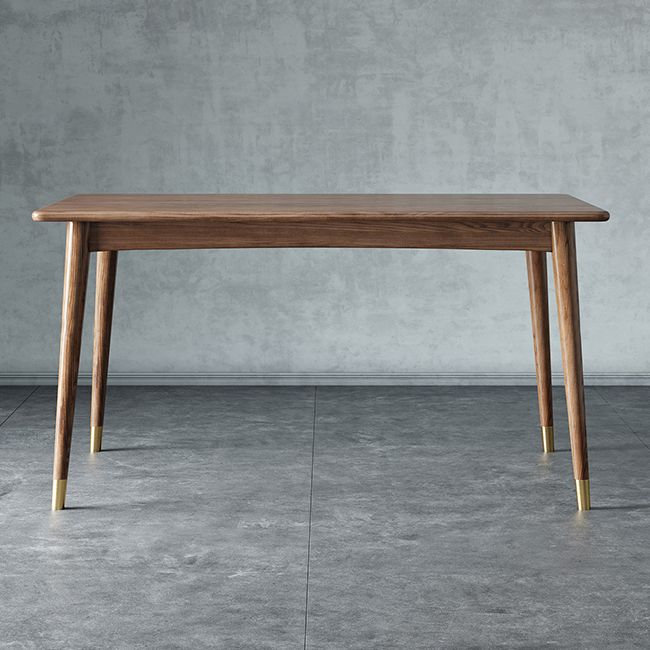 Rectangle Ash Wood Table in Walnut Luxury Dining Table with 4 Legs for Restaurant