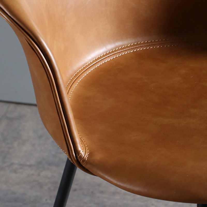 Modern Style Low Back Bar-stool PU Leather Bar Stool with Metal Legs