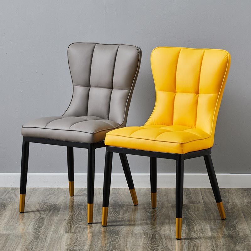 Glam Chair Parsons Chair Leather Dining Furniture in Matte Finish