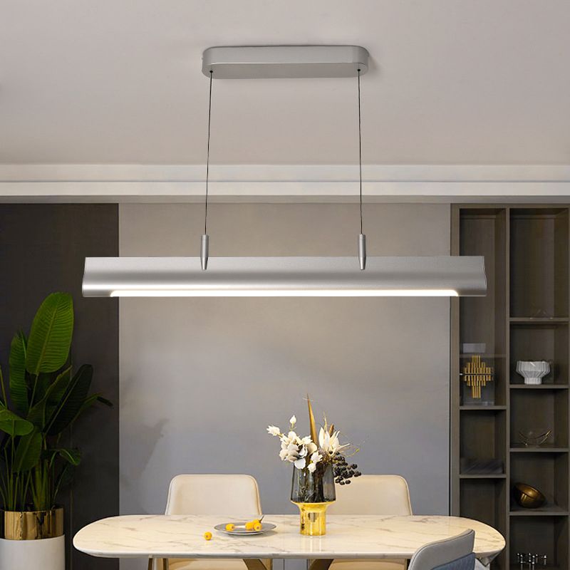 Modern Style Rectangular Shape Island Pendant Metal 1 Light Island Lighting for Bedroom