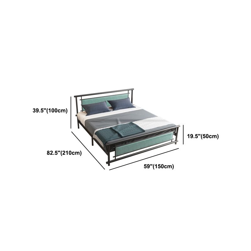Contemporary Open-Frame Bed with Black Iron Frame and Legs Bed