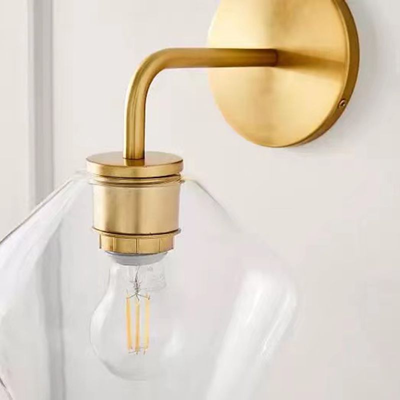 Simple Wall Sconce Lamp Glass Wall Mounted Light for Bedroom
