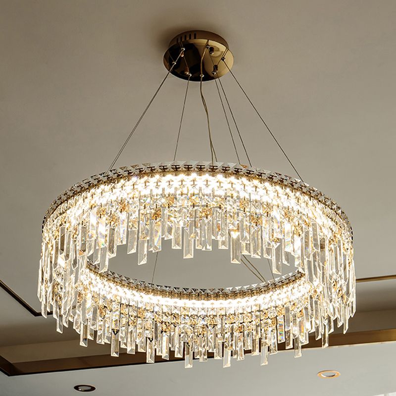 K9 Crystal Iasphicle Luz colgante Luxurious Modern Brass LED LED para sala de estar