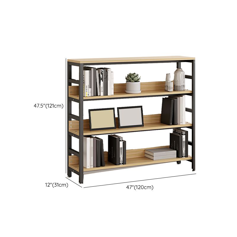 Black Modern Open Back Shelf Bookcase Shelves Included for Home Office