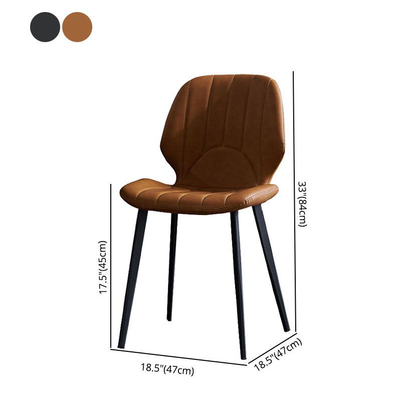 Silla de comedor contemporánea, silla lateral de metal sin brazos para cocina