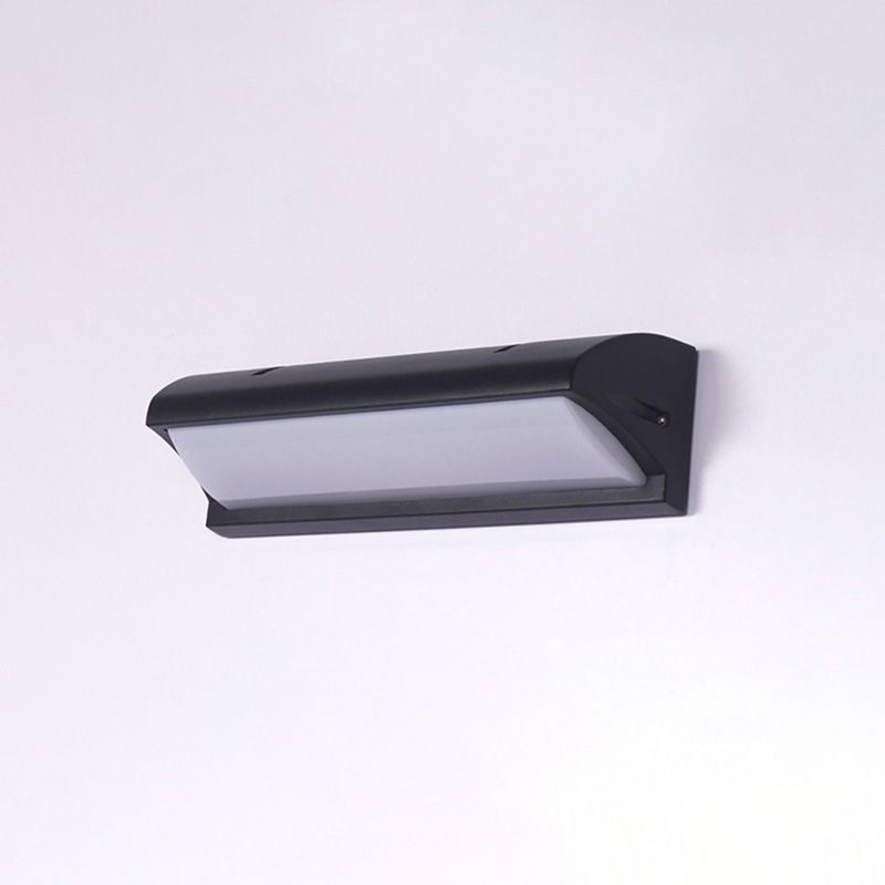 Aluminum Minimalistic LED Wall Sconce in Black Outdoor with Acrylic Shade