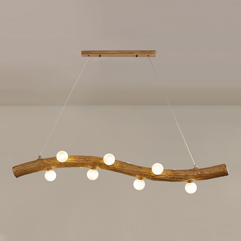 Resin Island Lights Lámparas de suspensión de tocón de restaurante múltiples de múltiples cabezas con sombra de vidrio