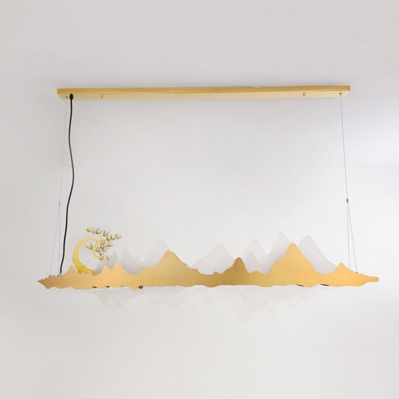 Idee per illuminazione dell'isola a led in metallo moderno lampada lampadario lineare per sala riunioni