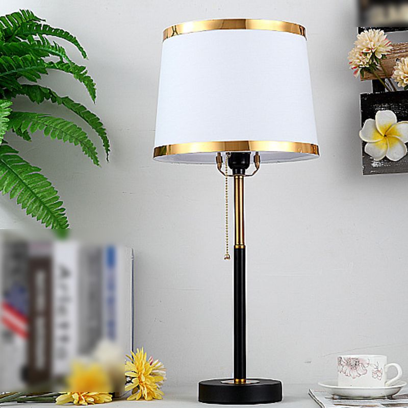 Nordic Metal Table Lamp 1 Light Desk Lamp with Natural Burlap for Bedroom