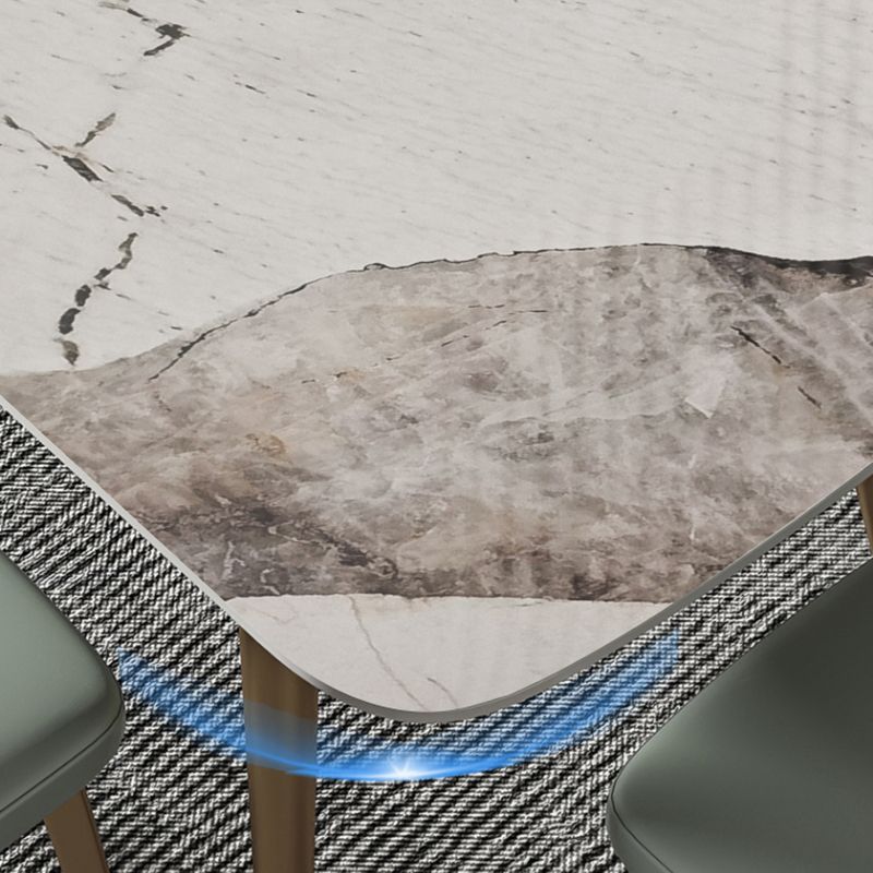 Glam Dining Table Set 1/3/4/5/7 Pcs Rectangle Sintered Stone Dining Table with Chairs