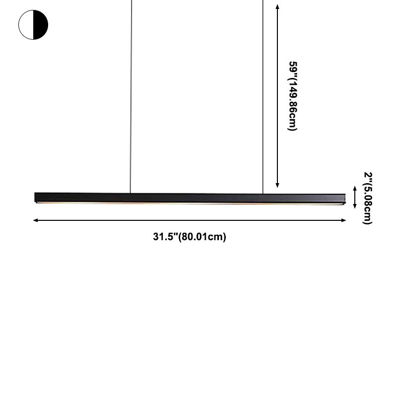 Candelier de techo LED moderno comedor nórdico Luz colgante lineal larga