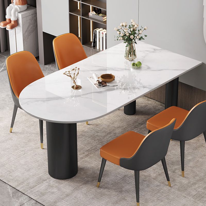 White Stone Top Dinner Room Kitchen Table Modern Tripod Base Dining Table