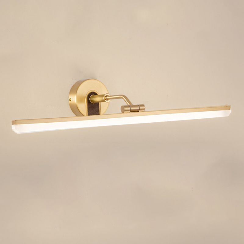 1 Light Linear Mirror Wall Lighting Modern Style Metal Wall Mounted Light Fixture