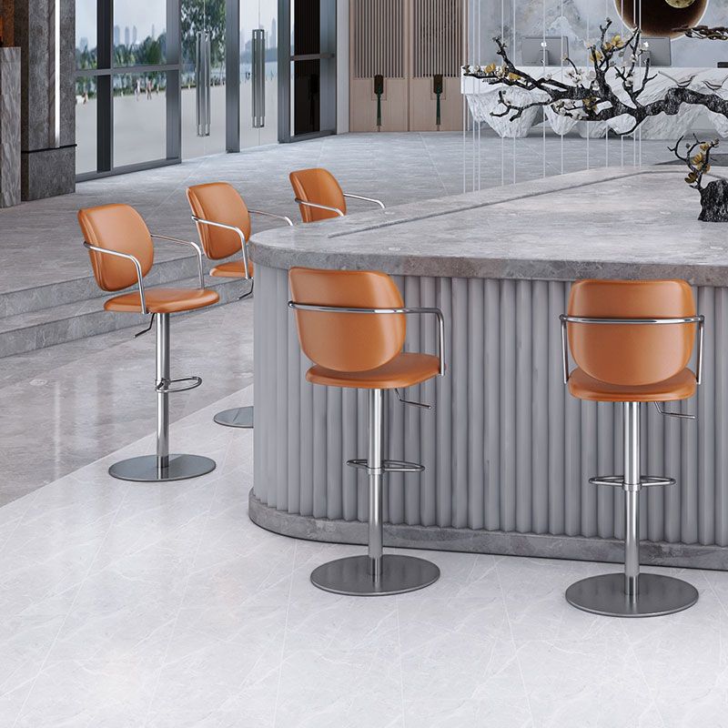 Industrial Leather Bar Stool Adjustable Backrest Counter Stool for Bristol