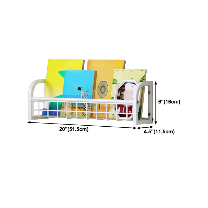 4.57"W Bookshelf Contemporary Style Wall Mounted Pure White Bookcase for Study Room