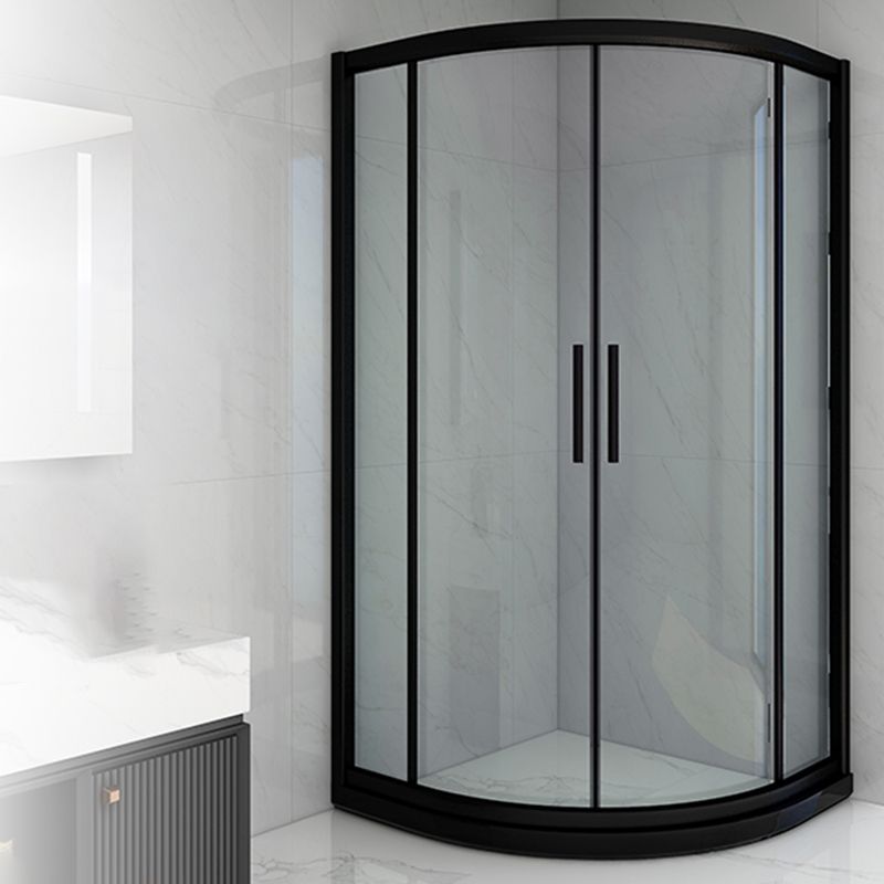 Easy Clean Glass Shower Enclosure Black Neo-Angle Shower Kit