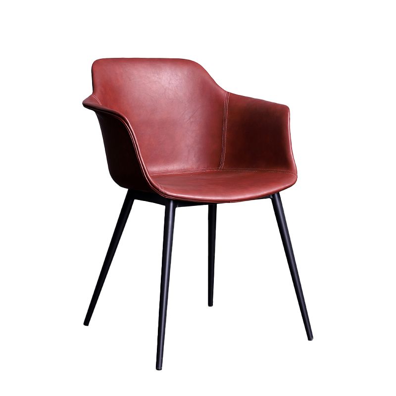 Industrial Metall Esszimmer Sessel gepolsterte Seiten Lederstühle für den Heimgebrauch
