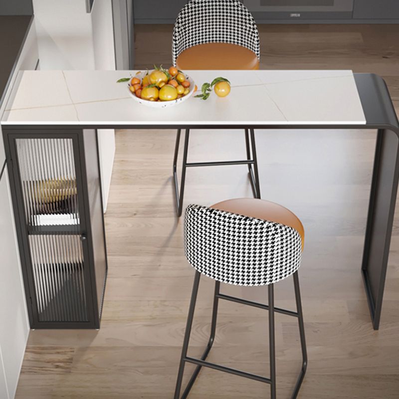 Modern Style Stone Rectangle Bar Height Pub Table for Living Room