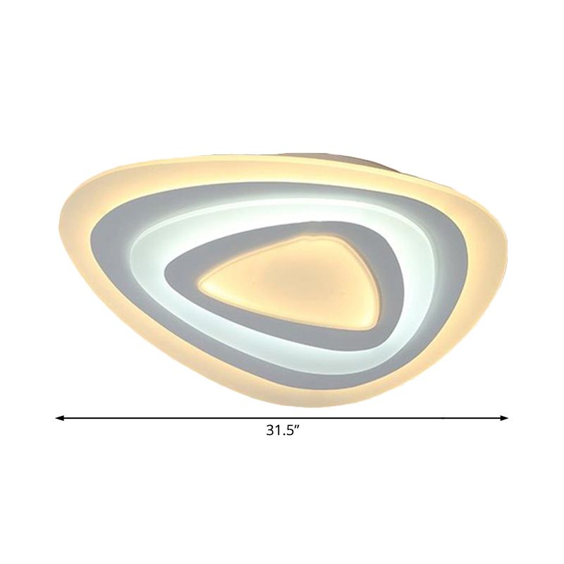 19.5"/23.5"/31.5" Wide LED Bedroom Flush Mount Lamp with Ultrathin Acrylic Shade White Ceiling Light in Warm/White Light