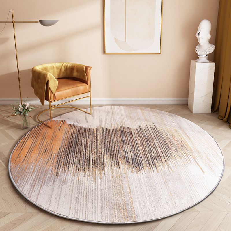 Simplicity Area Rug Abstract Round Rug Polyester Washable Rug for Home Decor