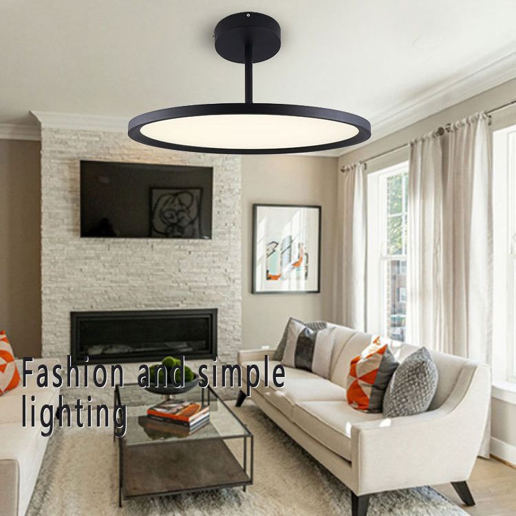 Moderno semifulto rotondo a montaggio lampada acrilica 1 flush mount