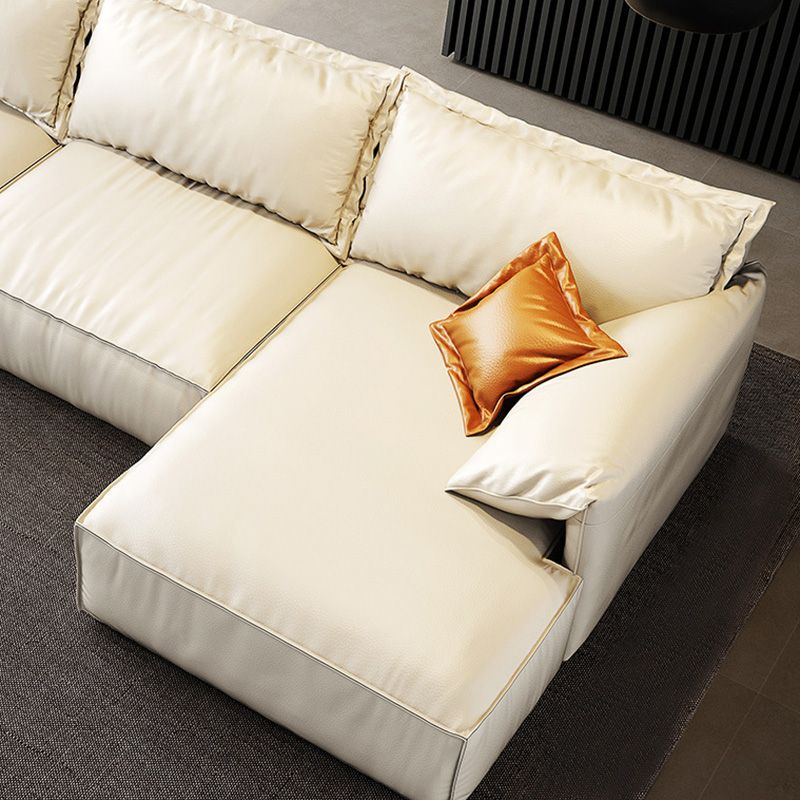 Sofa blanc de style moderne avec tricot à coussin rembourré un rembourrage de siège