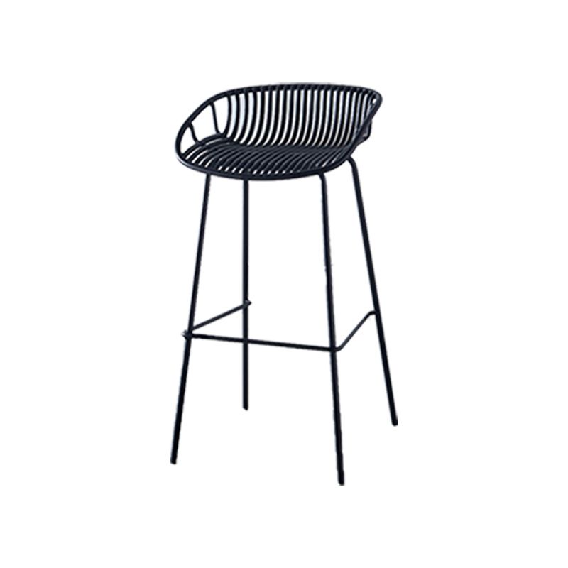 Industrial Backrest Armless Counter Stool Metal Cafe Bar Stool with 4 Legs