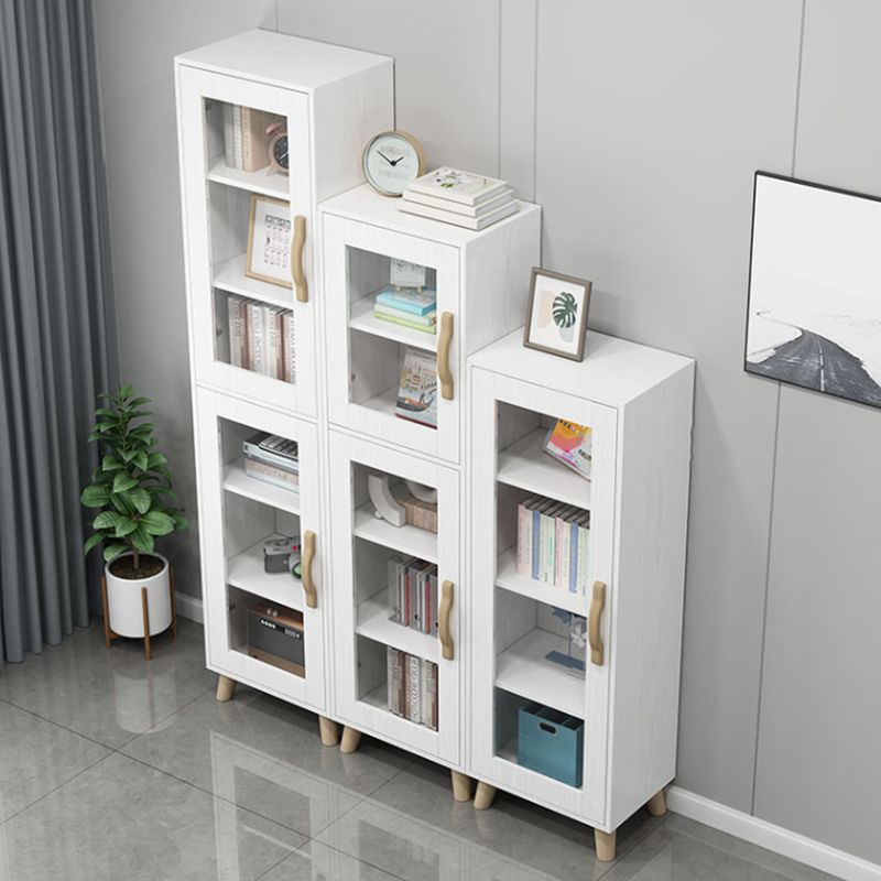 Engineered Wood Standard Bookshelf Modern White Bookcase with Shelves