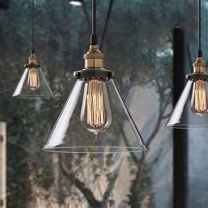 1-licht vintage glazen hanger lamp metalen lamphouder ontwerp industriële stijl verlichtingsarmatuur voor gang gang