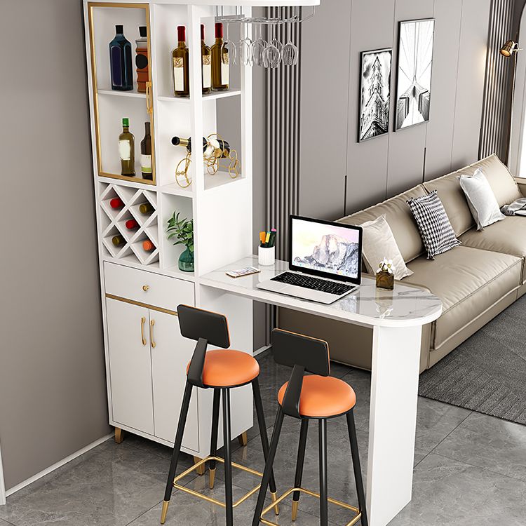 Modern Style Bar Table Stone Bar Table with Storage for Living Room