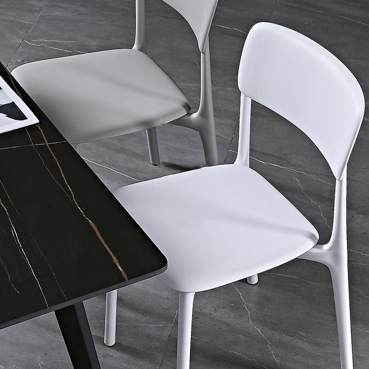 Modern Style Plastic Dining Chairs Open Back Dining Stackable Side Chairs for Kitchen