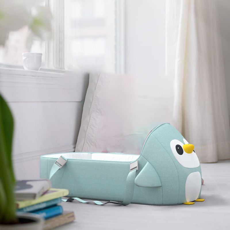 Portable Moses Basket Blue Oval Moses Basket with Bedding for Newborn