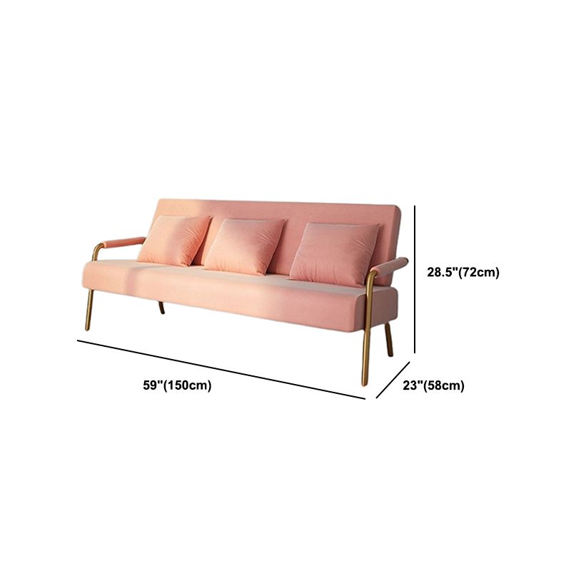 28.34" High Velvet Sofa Contemporary Square Arm Sofa for Apartment