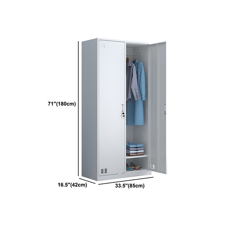 Modern Style Wardrobe White Colour Metal Wardrobe Closet With Doors