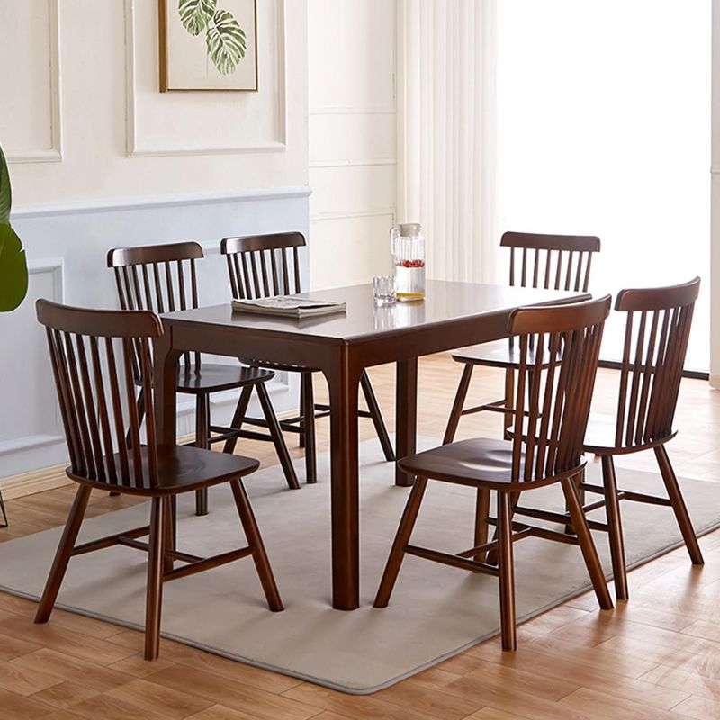 Modern Style Solid Wood Dining Table with Rectangle Shape Standard Height Table for Home Use