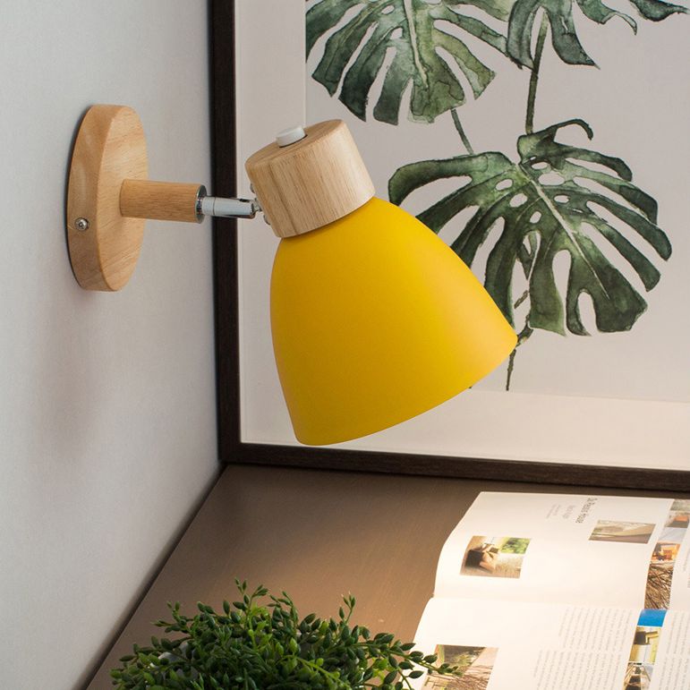 Armed  Wall Light Sconce Macaron Style Metal 1 Light Sconces