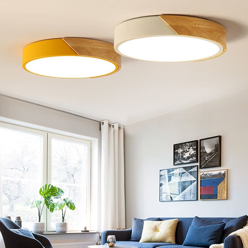 1-Light Round Flush Mount Light Modern Style Acrylic Flush Mount Lighting Fixtures