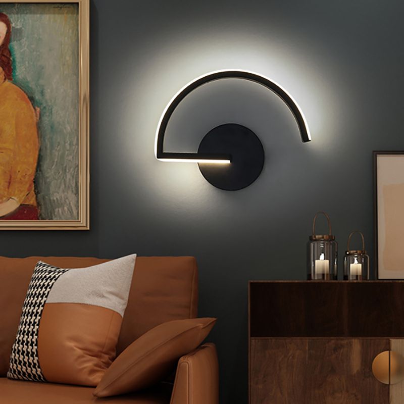 1-Light LED Wall Mount Light Simple Wall Sconce Light with Acrylic Shade for Bedroom