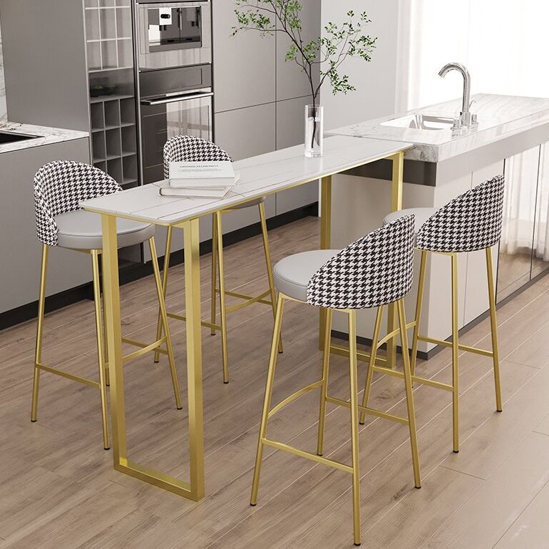 Modern Rectangle Sintered Stone Table Dining Bar Counter Table for Kitchen