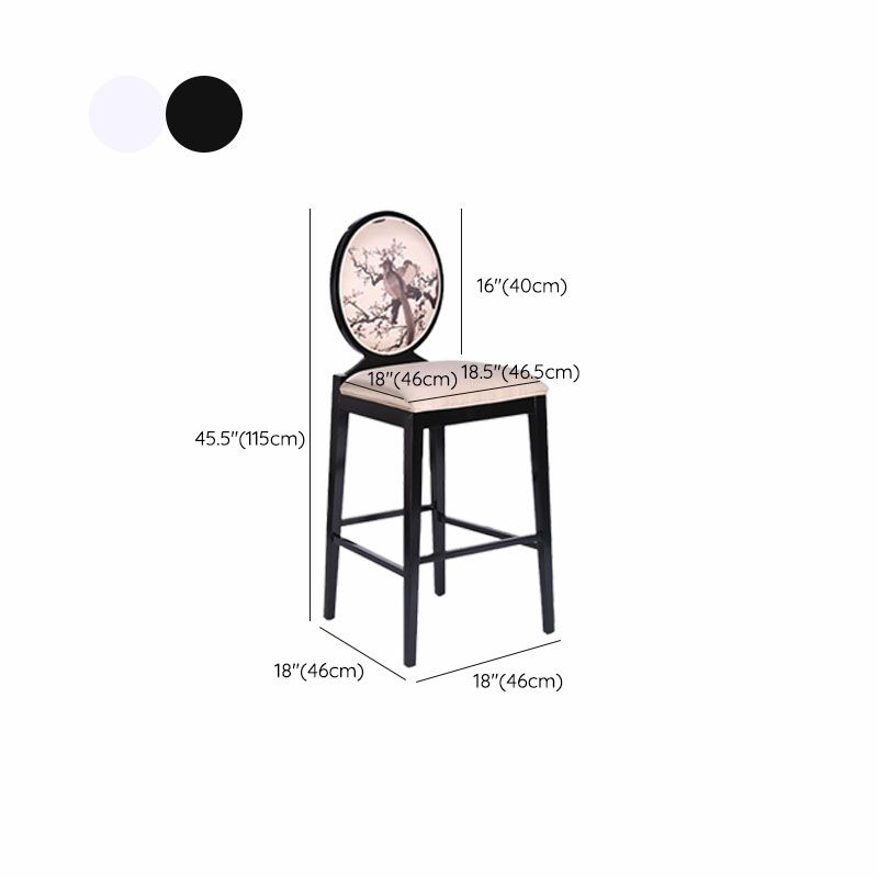 Industrial Solid Wood Bar Stools Living Room Counter Chairwith Footrest
